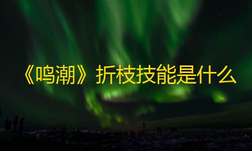 蓝鸟aq修改器暗区突围《鸣潮》折枝技能是什么